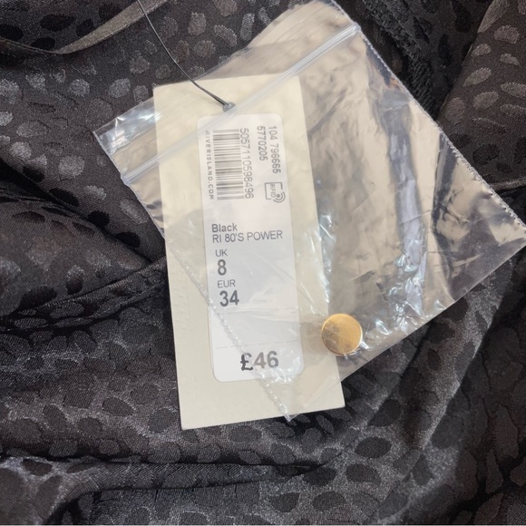 NWT River Island Long Sleeve Jacquard Shirred Romper in black - Picture 5 of 8